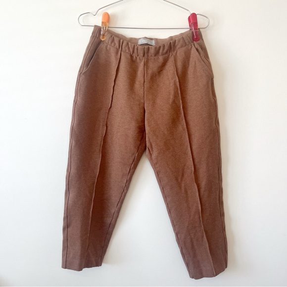 Everlane The Dream Pant Cropped Relaxed Trouser Sweatpants in Heathered Auburn - Picture 2 of 8
